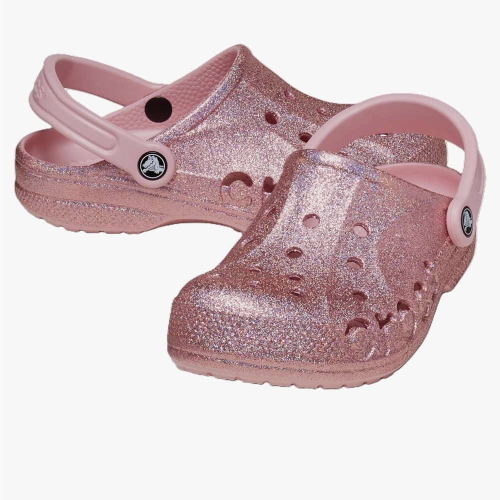 Baya Pink Glitter Clog Crocs